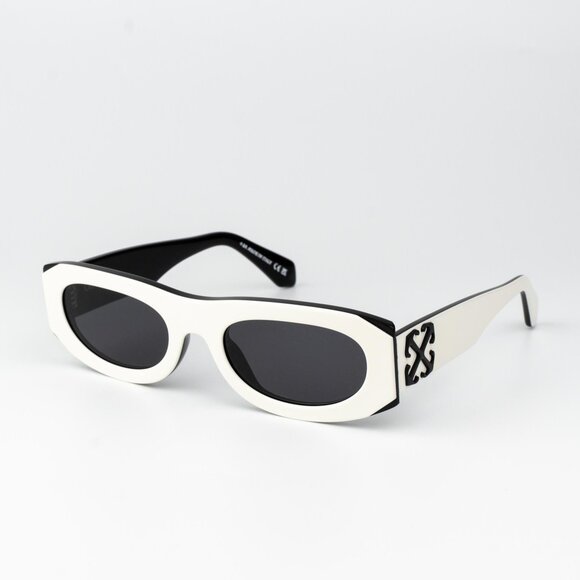 Off-White ORLANDO Men Sunglasses White Black Grey Oval OERI13O ORLANDO 0107 - Picture 7 of 15